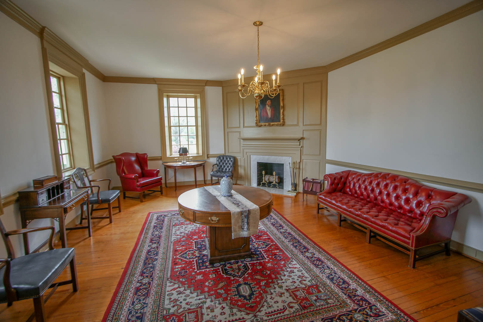 A living room are  at VRI's Historic Powhatan in Williamsburg, Virginia.